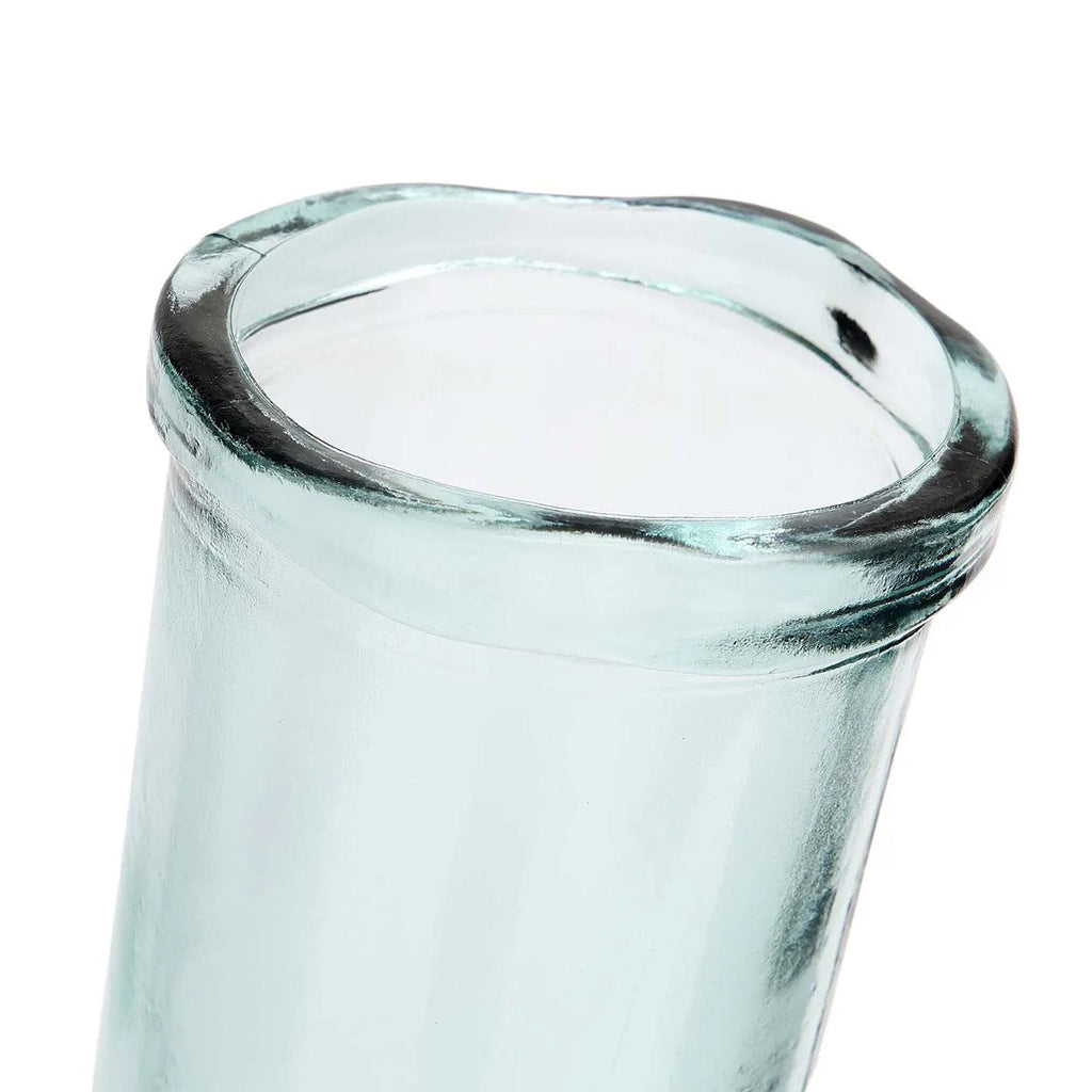 Vase en verre recyclé bleu 36 cm – Design épuré