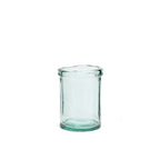 Vase en verre recyclé bleu 20 cm au design épuré
