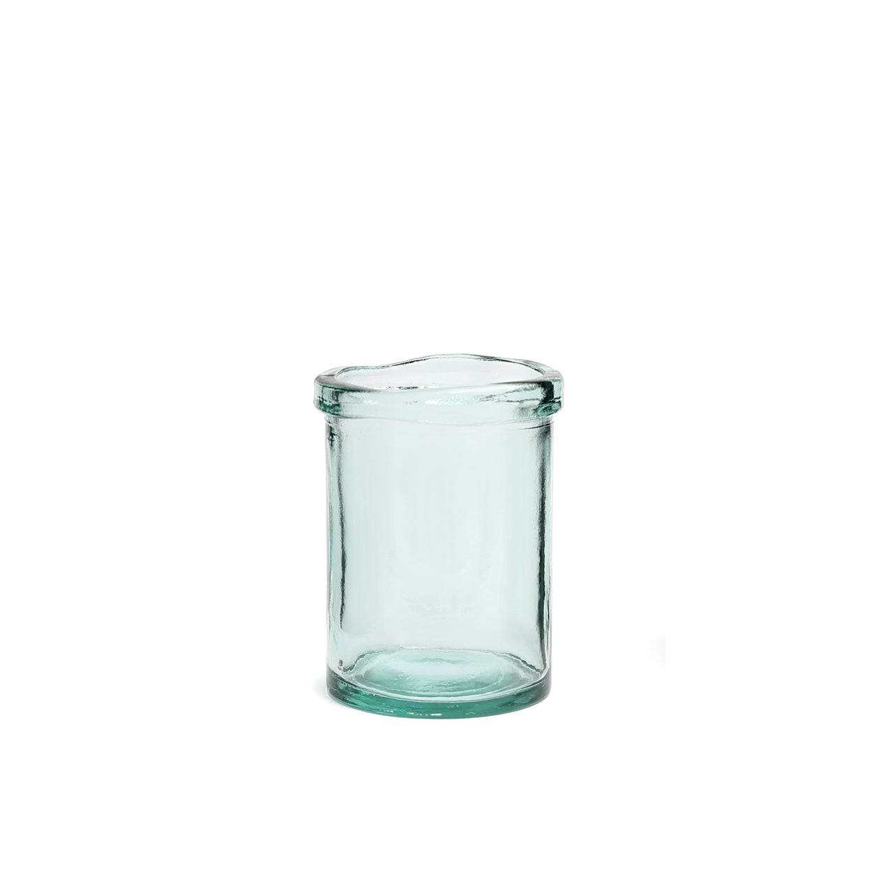 Vase en verre recyclé bleu 20 cm au design épuré