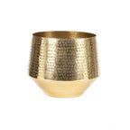 Cache-pot martelé en laiton doré finition mate – Ø36 cm