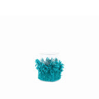 Photophore en coton tricoté – Aqua tressé – H11 cm