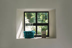 Porte-bougie en verre turquoise avec franges coton XXL