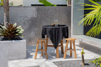 Nappe rectangulaire en lin lavé noir uni avec bords frangés – 150x250 cm