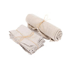 Nappe carrée en lin beige 150x150 cm