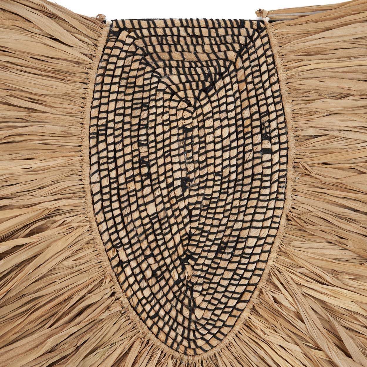 Décor mural rond en herbe tressée naturelle 85 cm