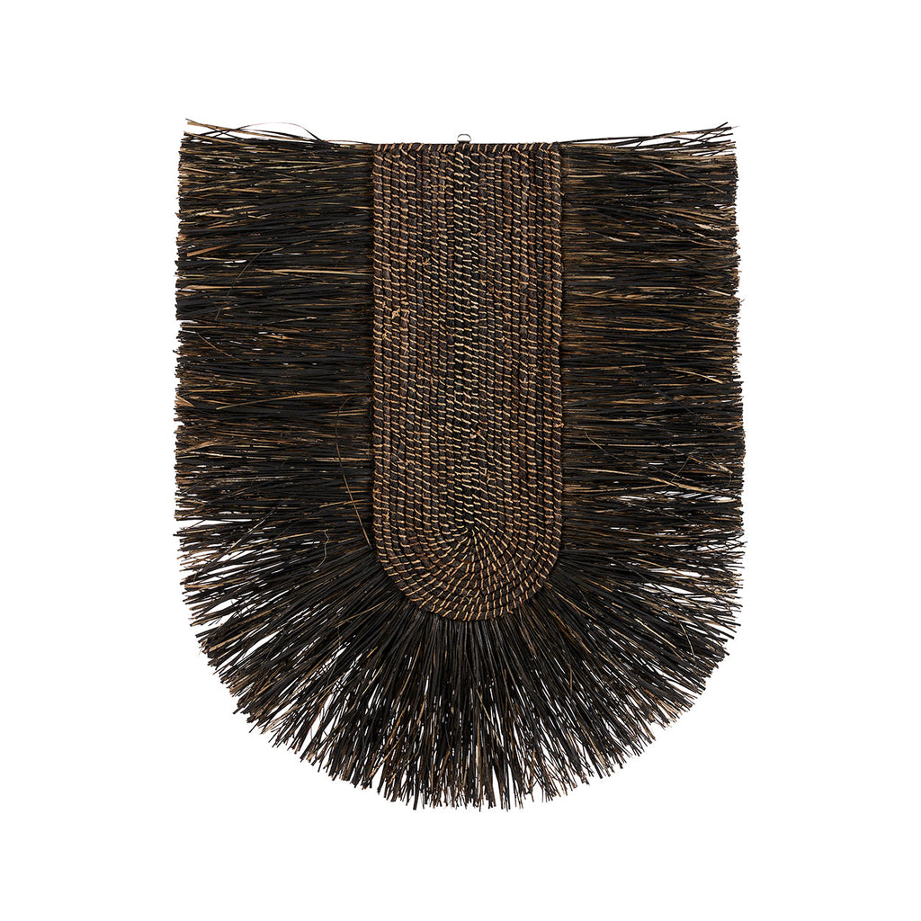 Décoration murale en fibres naturelles noires 87x74 cm