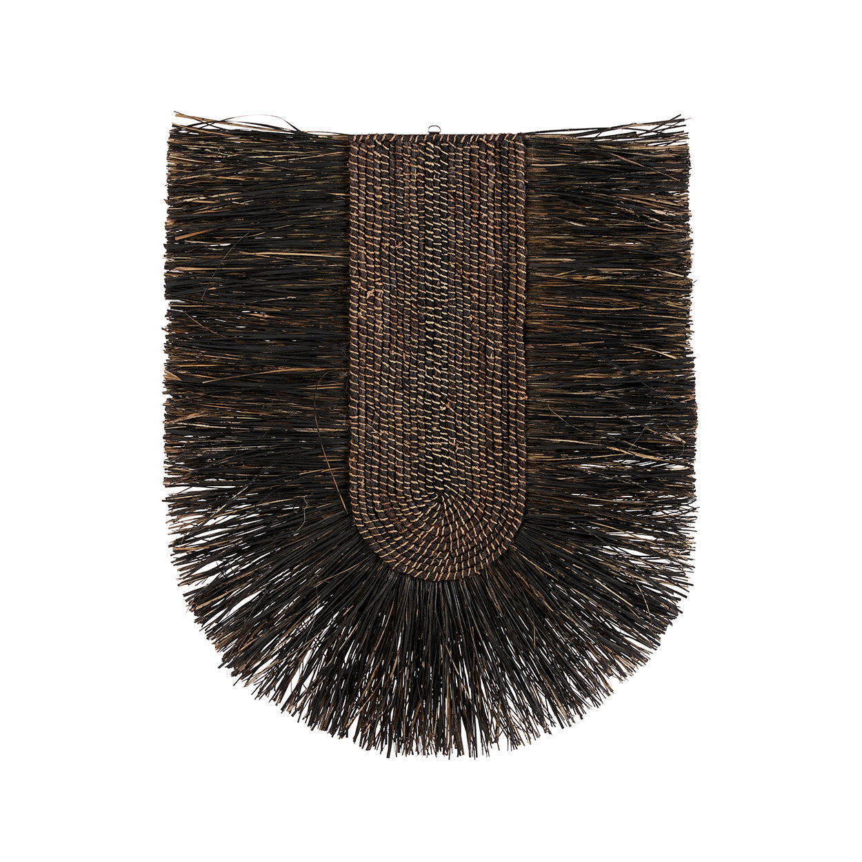 Décoration murale en fibres naturelles noires 87x74 cm