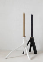Porte-bougie sculptural noir en forme de brindilles naturelles
