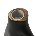Porte-bougie sculptural noir en forme de brindilles naturelles