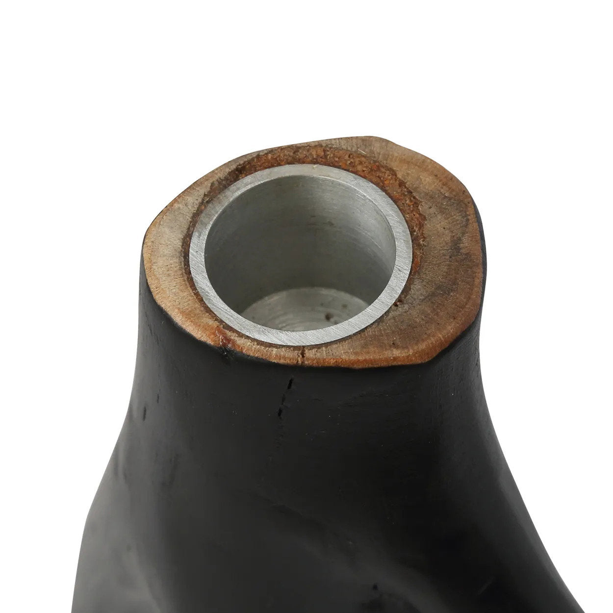 Porte-bougie sculptural noir en forme de brindilles naturelles