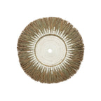 Déco murale ronde en raphia et macramé coton blanc