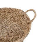 Panier rond en raphia naturel avec anses intégrées