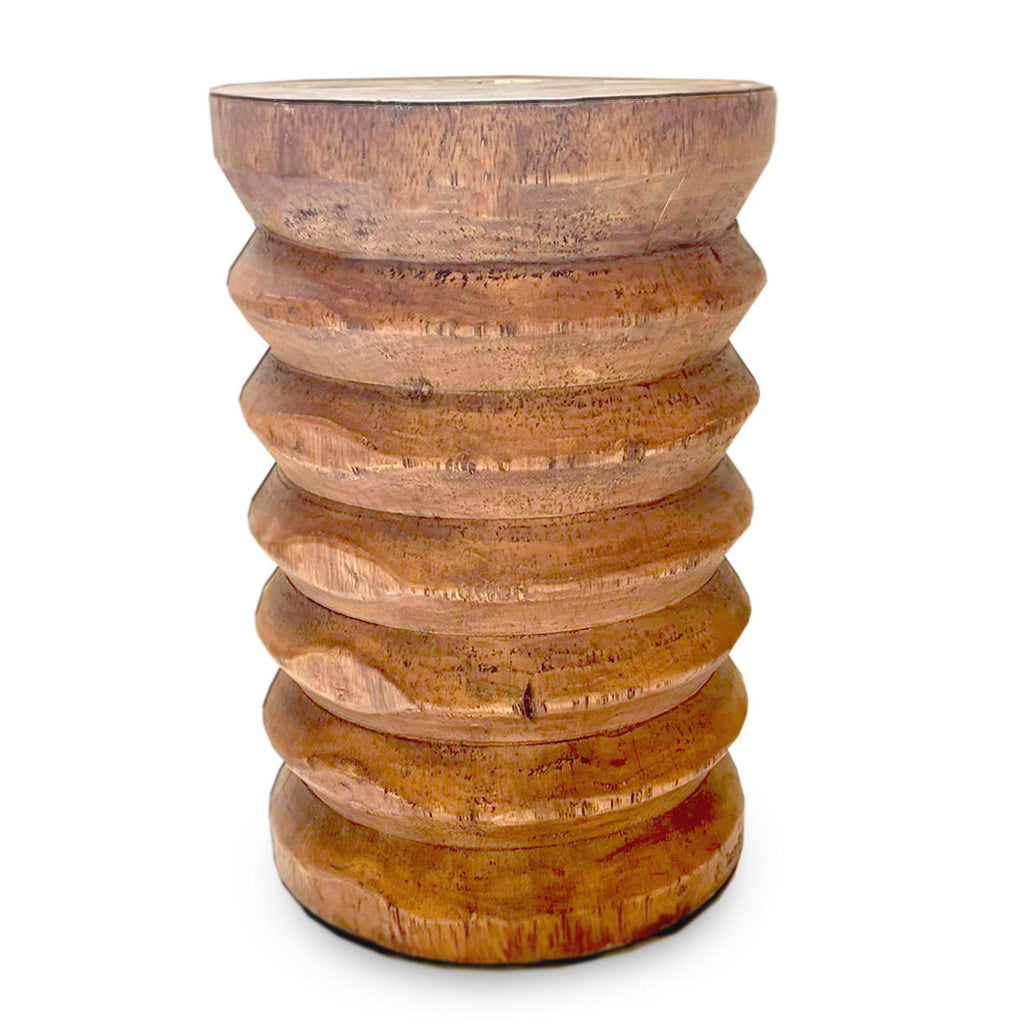 Tabouret en bois massif de Suar naturel 45 cm