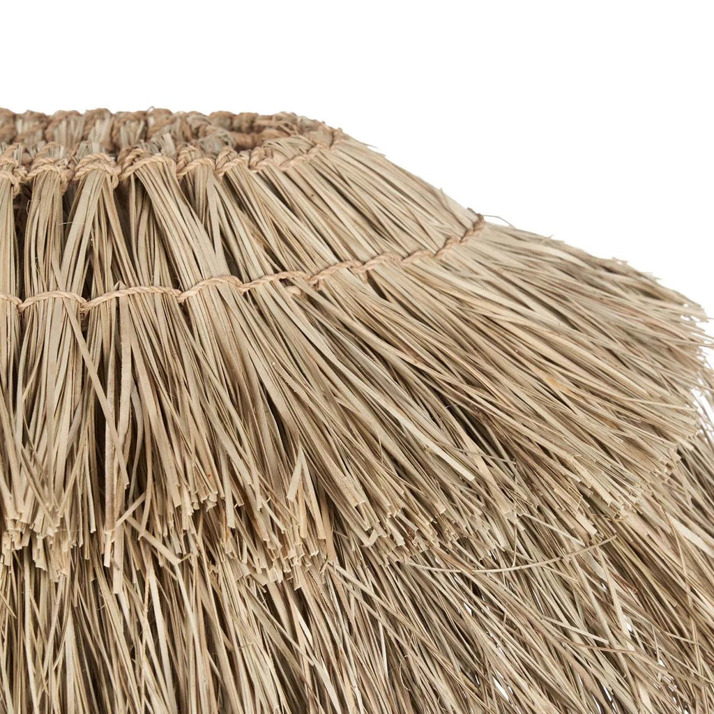 Suspension frangée en fibres naturelles beige paille – 140x60 cm
