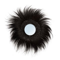 Miroir rond en herbe de Rayung noire 70 cm mural
