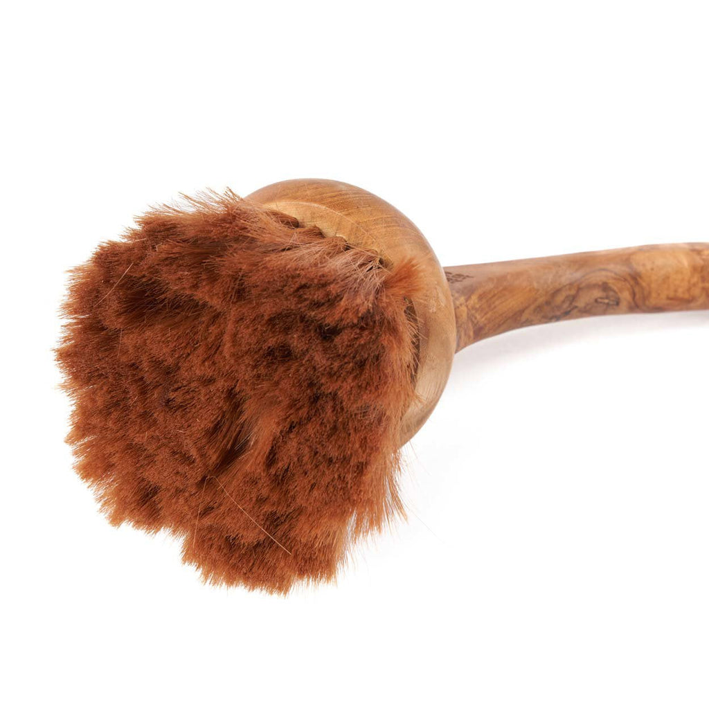 Brosse à vaisselle en bois de teck avec fibres végétales naturelles