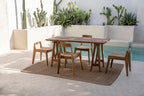 Chaise de salle à manger en teck recyclé naturel pour intérieur et extérieur