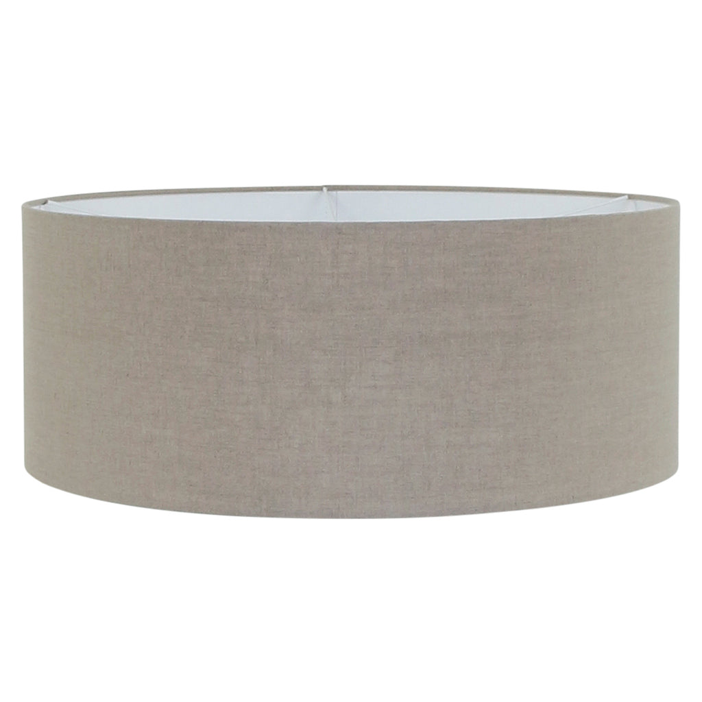 Abat-jour cylindrique en lin beige grisé pour lampe E27 – Ø50 cm