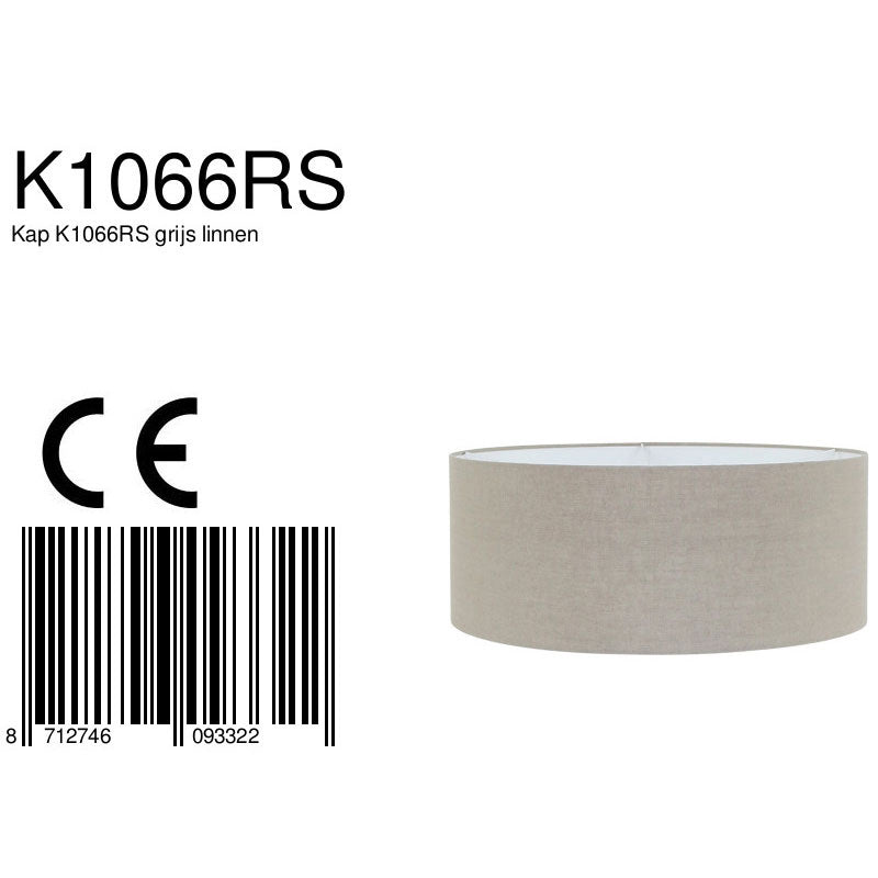 Abat-jour cylindrique en lin beige grisé pour lampe E27 – Ø50 cm