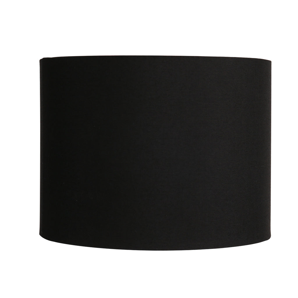 Abat-jour cylindrique en lin noir intérieur doré E27 – Ø20 cm