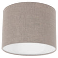 Abat-jour cylindrique en lin gris effet tissé pour lampe E27 – Ø20 cm