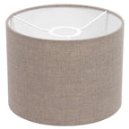 Abat-jour cylindrique en lin gris effet tissé pour lampe E27 – Ø20 cm