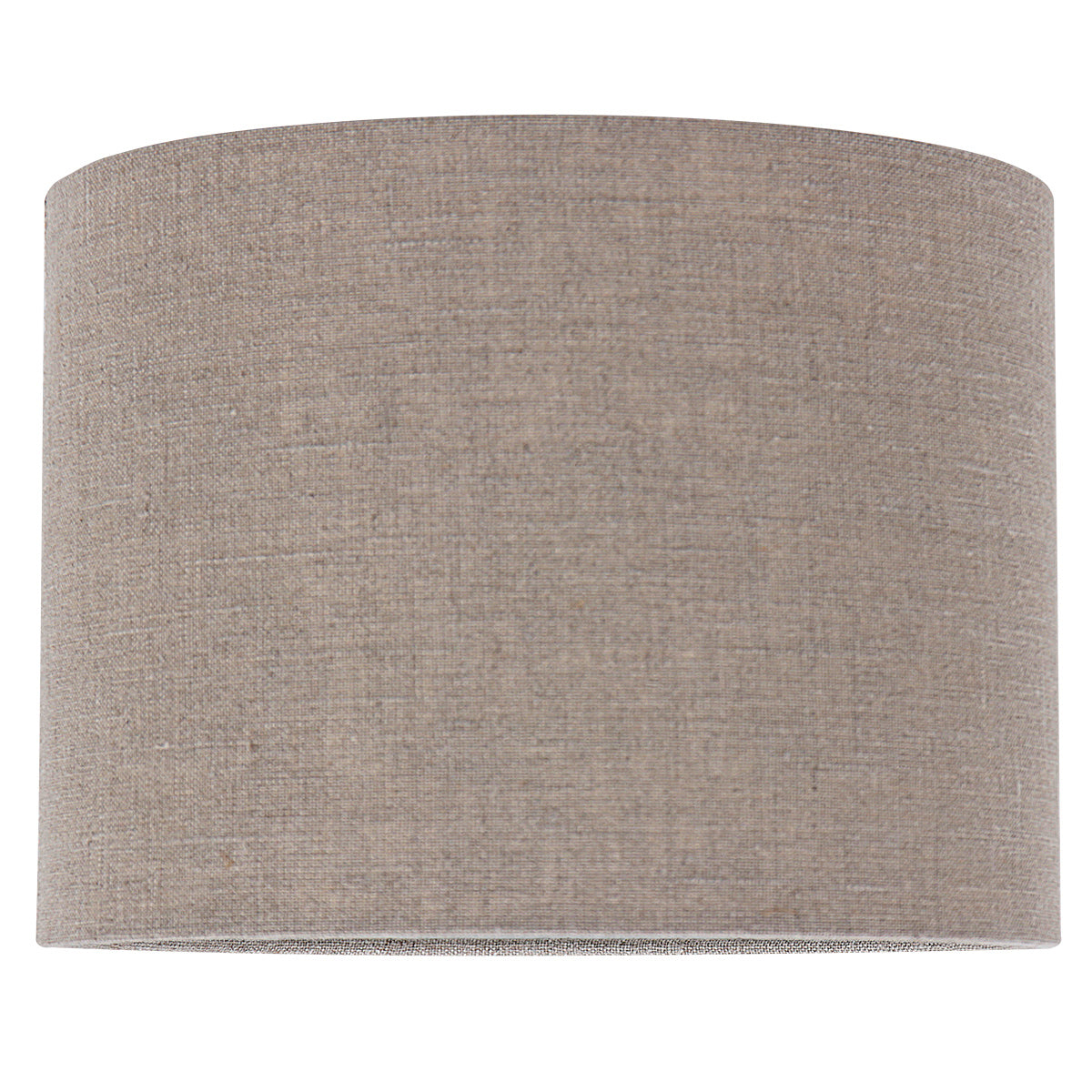 Abat-jour cylindrique en lin gris effet tissé pour lampe E27 – Ø20 cm