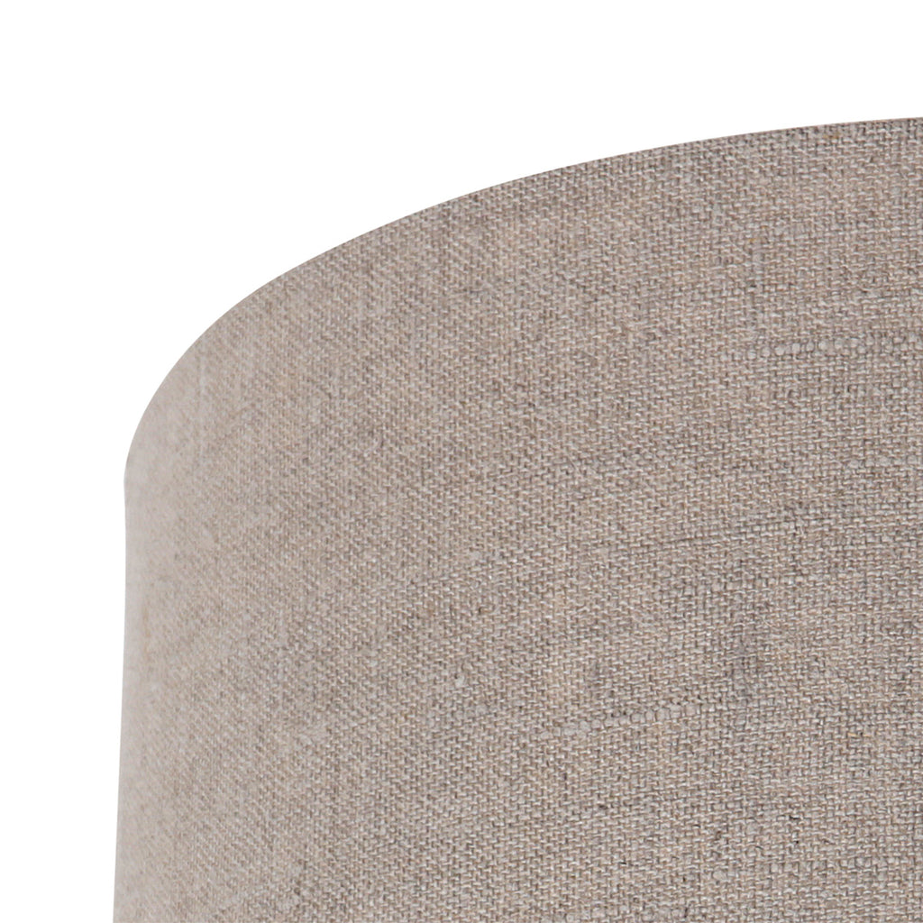 Abat-jour cylindrique en lin gris effet tissé pour lampe E27 – Ø20 cm