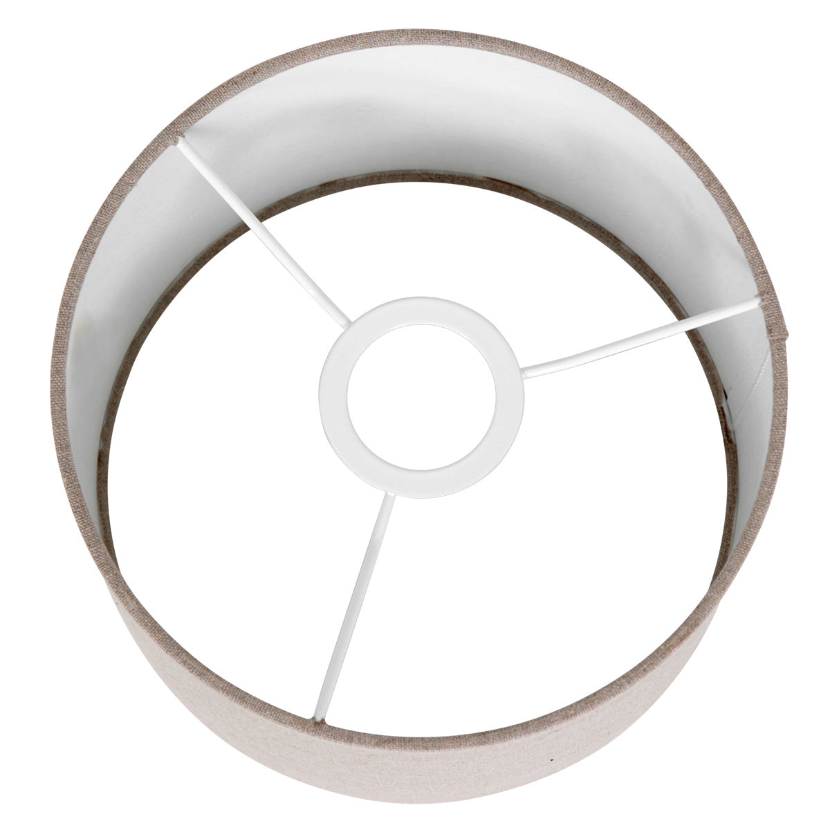 Abat-jour cylindrique en lin gris effet tissé pour lampe E27 – Ø20 cm