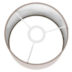 Abat-jour cylindrique en lin gris effet tissé pour lampe E27 – Ø20 cm