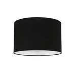 Abat-jour cylindrique en lin noir intérieur blanc – Ø40 cm