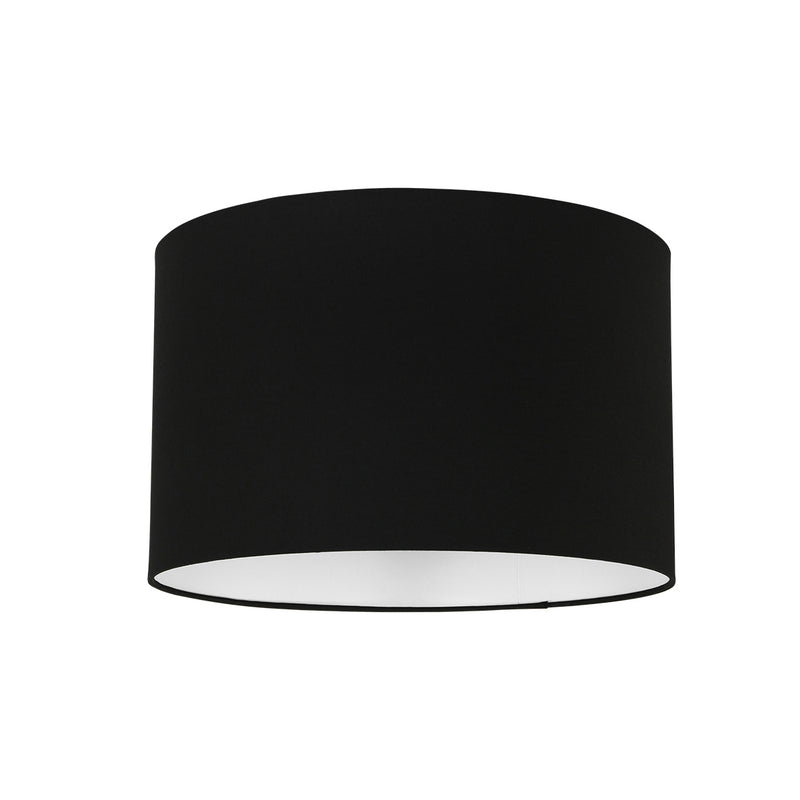 Abat-jour cylindrique en lin noir intérieur blanc – Ø40 cm