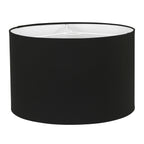 Abat-jour cylindrique en lin noir intérieur blanc – Ø40 cm