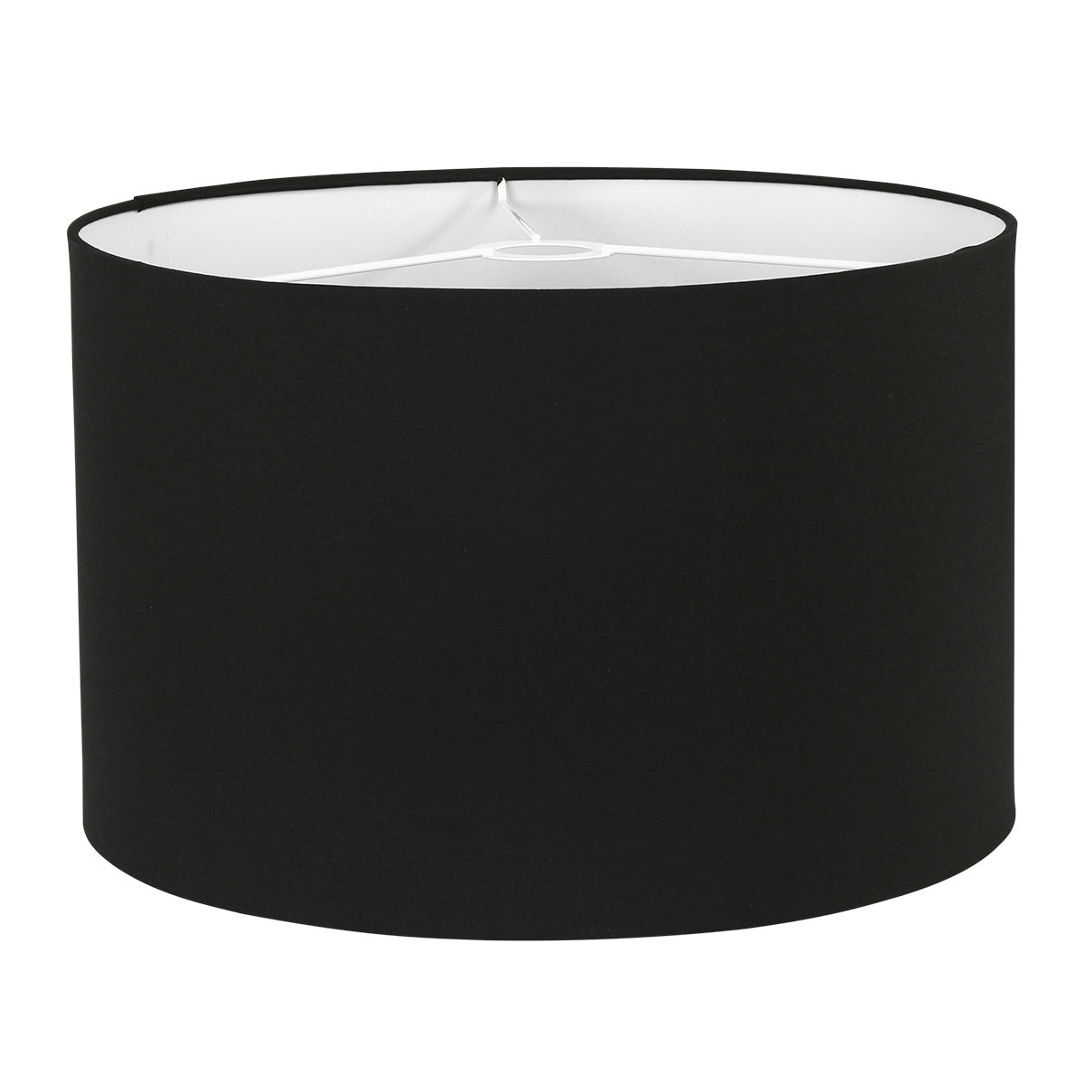 Abat-jour cylindrique en lin noir intérieur blanc – Ø40 cm