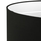 Abat-jour cylindrique en lin noir intérieur blanc – Ø40 cm