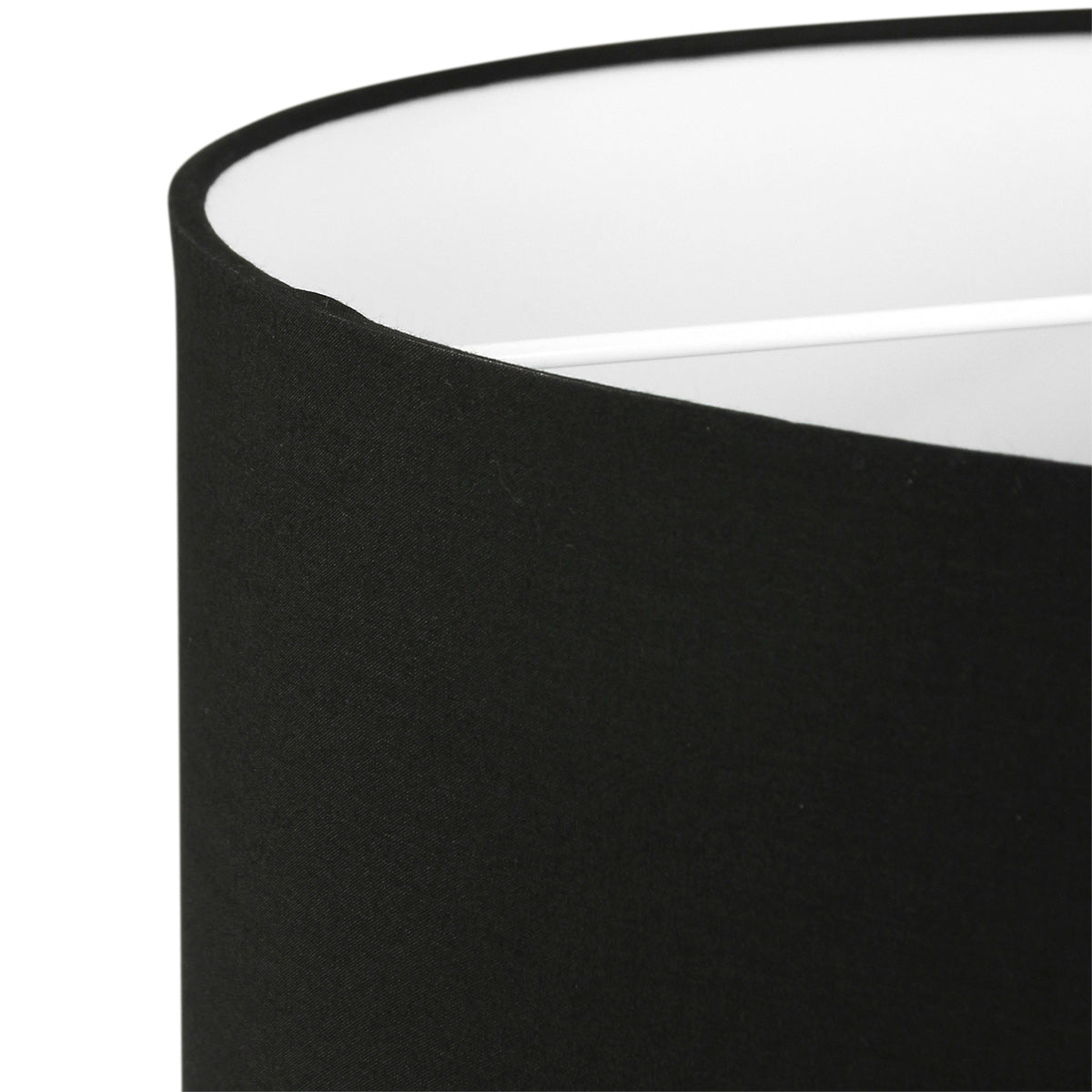 Abat-jour cylindrique en lin noir intérieur blanc – Ø40 cm