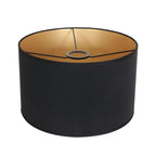 Abat-jour cylindrique en lin noir intérieur blanc – Ø40 cm
