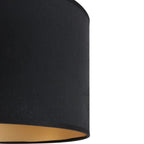 Abat-jour cylindrique en lin noir intérieur blanc – Ø40 cm