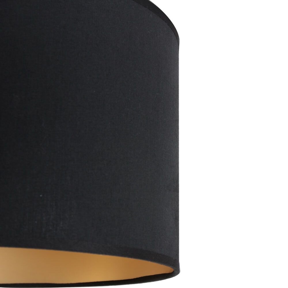 Abat-jour cylindrique en lin noir intérieur blanc – Ø40 cm