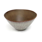 Coupe en céramique striée finition mate brun et gris – Set de 2