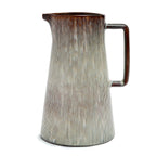 Pichet en céramique texturée gris brun à anse – Set de 2