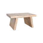 Table basse rectangulaire en bois de manguier naturel sculpté – 40x25 cm