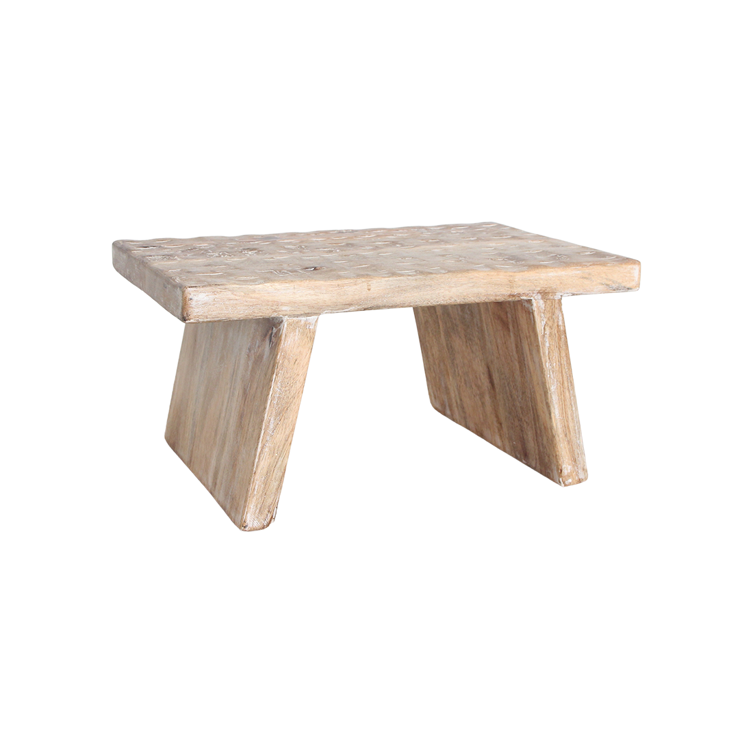 Table basse rectangulaire en bois de manguier naturel sculpté – 40x25 cm