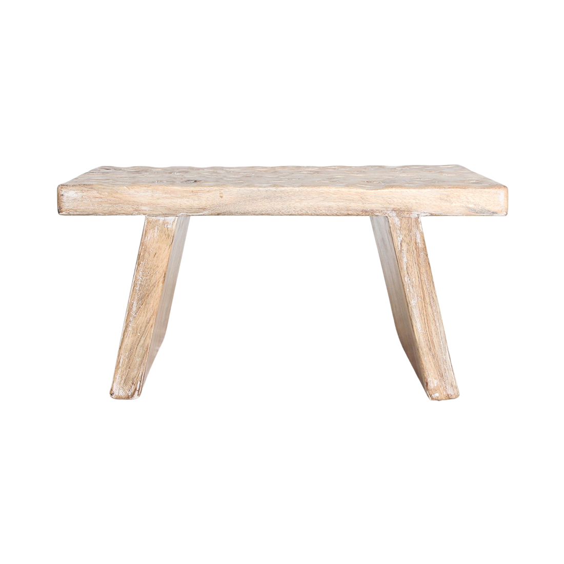 Table basse rectangulaire en bois de manguier naturel sculpté – 40x25 cm