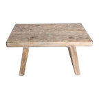 Table basse rectangulaire en bois de manguier naturel sculpté – 40x25 cm