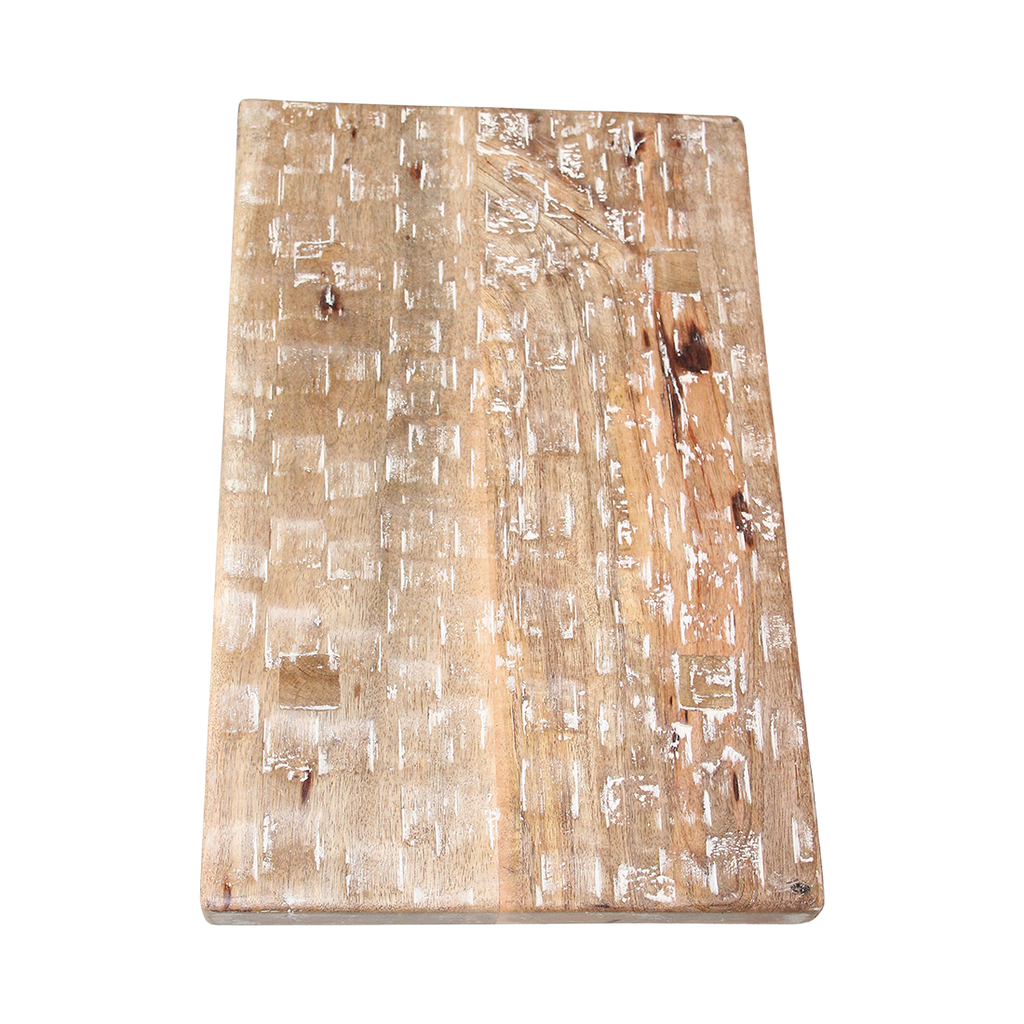 Table basse rectangulaire en bois de manguier naturel sculpté – 40x25 cm