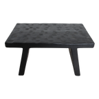 Tabouret artisanal en bois de manguier noir pour salon ou chambre – 40x25 cm