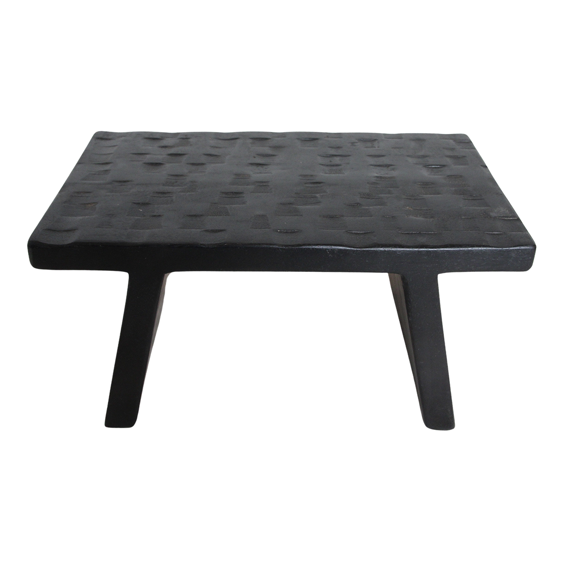 Tabouret artisanal en bois de manguier noir pour salon ou chambre – 40x25 cm