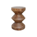 Table d’appoint en teck massif forme sablier finition naturelle – H45 cm
