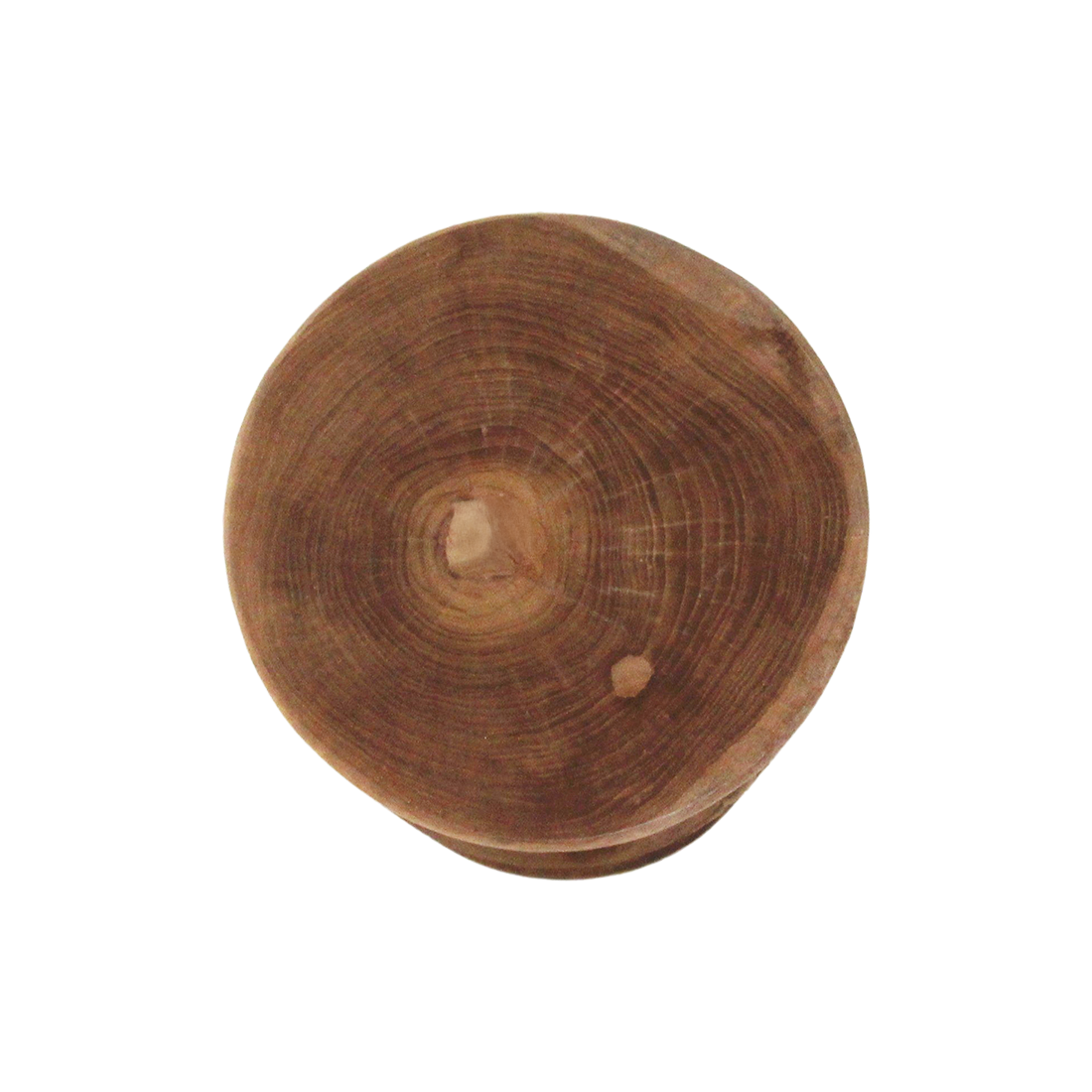 Table d’appoint en teck massif forme sablier finition naturelle – H45 cm